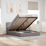 vidaXL Lit ottoman avec matelas taupe 140x190 cm tissu