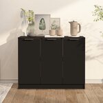 vidaXL Buffet Noir 90 5x30x70 cm Bois d'ingénierie