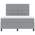 vidaXL Lit à ressorts avec matelas gris clair 160 x 200 cm en tissu.