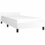 vidaXL Cadre de lit avec tête de lit sans matelas blanc 90x190 cm