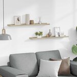 vidaXL Étagères murales 2 pièces Chêne Sonoma 80x9x3 cm