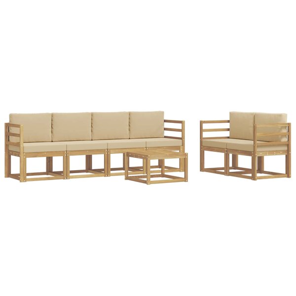 vidaXL Ensemble de canapés d'extérieur 7 pc Blanc et Beige