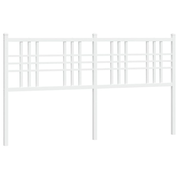 vidaXL Tête de lit métal blanc 160 cm