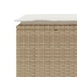 vidaXL Banc de jardin avec coussin beige 110x40x44 cm résine tressée