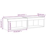vidaXL Meubles TV avec lumières LED 2 Pièces gris béton 60x30x30 cm