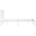 vidaXL Cadre de lit métal sans matelas et tête de lit blanc 120x200 cm
