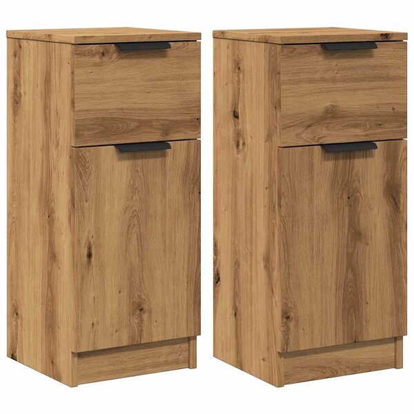 vidaXL Buffets 2 Pièces chêne artisanal 30x30x70 cm bois d'ingénierie