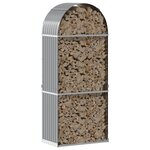 vidaXL Porte-bûches gris clair 80x45x190 cm acier galvanisé