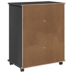 vidaXL Cabinet roulant Gris 63 5 x 39 x 79 cm Bois de Pin Massif