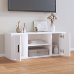 vidaXL Meuble TV Blanc 100x35x40 cm Bois d'ingénierie