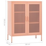 vidaXL Armoire de rangement Rose 80x35x101 5 cm Acier