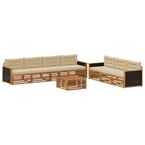 vidaXL Ensemble de canapés d'extérieur 8 Pièces Naturel et Beige