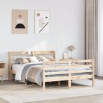 vidaXL Cadre de lit avec tête de lit sans matelas 140x200 cm
