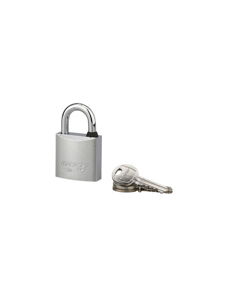 THIRARD - Cadenas à clé Mach 3  laiton nickelé  extérieur  anse inox  30mm  2 clés - THIRARD