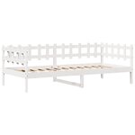 vidaXL Lit de jour et tiroirs sans matelas blanc 90x200 cm bois massif