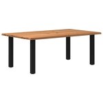 vidaXL Table à manger marron clair bois de chêne massif rectangulaire