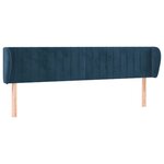 vidaXL Tête de lit avec oreilles Bleu foncé 183x23x78/88 cm Velours