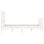 vidaXL Cadre de lit avec tête de lit blanc 140x200 cm bois massif