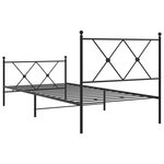 vidaXL Cadre de lit métal sans matelas avec pied de lit noir 90x190 cm