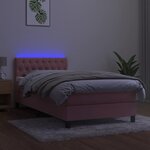 vidaXL Sommier à lattes de lit avec matelas et LED Rose 90x190 cm