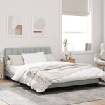 vidaXL Cadre de lit avec lumières LED gris clair 140x190 cm velours