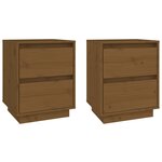 vidaXL Tables de chevet 2 Pièces Marron miel 40x35x50 cm Bois de pin