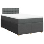 vidaXL Sommier à lattes de lit avec matelas gris foncé 120x190cm tissu