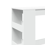vidaXL Table de bar et étagères blanc 90x40x103 5 cm bois d'ingénierie