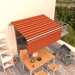 vidaXL Auvent rétractable automatique avec store 3x2 5 m Orange marron