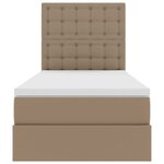 vidaXL Lit avec rangement et LED avec matelas Cappuccino 90 x 200 cm