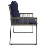vidaXL Banc extérieur 2 -Seater 4 pc 110 x 59 x 82 cm polyrotin