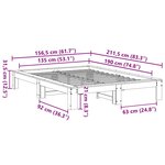 vidaXL Cadre de lit sans matelas blanc 135x190 cm bois de pin massif