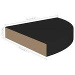 vidaXL Étagères d'angle flottantes 4 Pièces noir 25x25x3 8 cm MDF