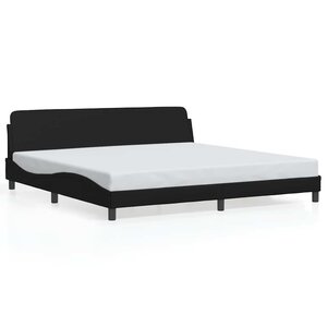 vidaXL Cadre de lit Dover noir 193x203 cm similicuir