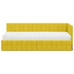 vidaXL Cadre de lit d'angle avec matelas 2 Pièces Jaune Velours