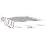 vidaXL Cadre de lit Blanc 135x190 cm Double Bois massif