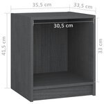 vidaXL Tables de chevet 2 Pièces Gris 35 5x33 5x41 5cm Bois de pin massif
