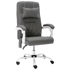 Chaise fauteuil siège de bureau informatique étude de massage similicuir gris 02_0024009