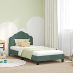 vidaXL Cadre de lit pour enfants avec tête de lit Vert Mer 90 x 200 cm