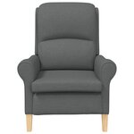 vidaXL Fauteuil moderne Gris foncé Tissu  Bois Moyen Durable Fauteuil