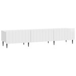 vidaXL Meuble TV Blanc brillant 147 x 34 5 x 32 cm Bois d'ingénierie
