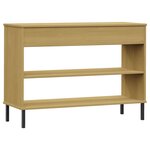 vidaXL Armoire console avec pieds en métal Marron Bois pin massif OSLO