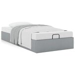 vidaXL Cadre de lit ottoman sans matelas gris clair 100x200 cm tissu