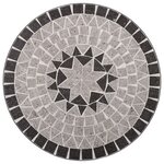 vidaXL Mobilier de bistro 3 Pièces mosaïque Carreaux céramiques Gris
