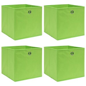 vidaXL Boîtes de rangement 4 Pièces Vert 32x32x32 cm Tissu