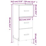 vidaXL Buffet Chêne fumé 34 5x34x90 cm Bois d'ingénierie