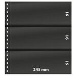 Feuilles de classement Omnia Lindner à 3 bandes pour blocs-feuillets. Fond - Noir