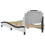 vidaXL Cadre de lit avec lumières LED blanc noir 90x200 cm similicuir