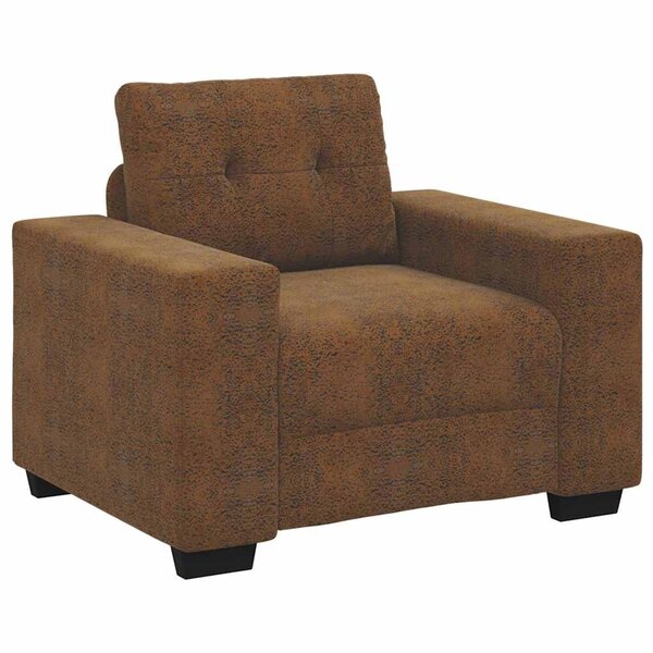 vidaXL Fauteuil avec coussin Marron Faux cuir et bois