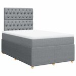 vidaXL Sommier à lattes de lit et matelas gris clair 120x190 cm tissu